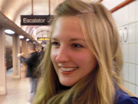 Hanna Gamble in subway station