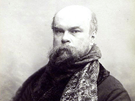 Paul Verlaine with a scarf around his neck
